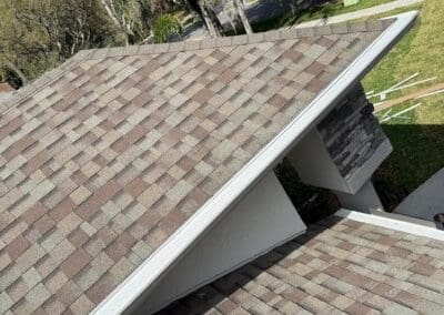 Gutter guard installed to prevent leaf clogs