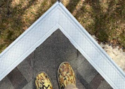 Gutter guard installed to prevent leaf clogs