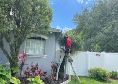 installing new gutter after the old gutters were removed