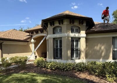 installing new aluminum rain gutters