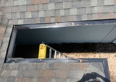 Gutter guard installed to prevent leaf clogs